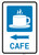 Cafe Left Arrow with Icon Portrait - Wall Sign