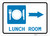 Lunch Room Right Arrow with Icon Landscape - Wall Sign