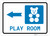 Play Room Left Arrow with Icon Landscape - Wall Sign