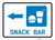 Snack Bar Left Arrow with Icon Landscape - Wall Sign