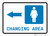 Womens Changing Area Left Arrow with Icon Landscape - Wall Sign