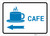 Cafe Left Arrow with Icon Landscape v2 - Wall Sign