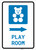 Play Room Right Arrow with Icon Portrait v2 - Wall Sign