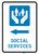 Social Services Left Arrow with Icon Portrait v2 - Wall Sign