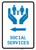 Social Services Left Arrow with Icon Portrait - Wall Sign