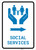 Social Services Right Arrow with Icon Portrait - Wall Sign