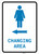 Womens Changing Area Left Arrow with Icon Portrait - Wall Sign