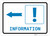 Information Left Arrow with Exclamation Mark Landscape v2 - Wall Sign