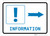 Information Right Arrow with Exclamation Mark Landscape v2 - Wall Sign