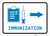 Immunization Right Arrow with Icon Landscape v2 - Wall Sign