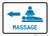 Massage Left Arrow with Icon Landscape v2 - Wall Sign