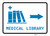 Medical Library Right Arrow with Icon Landscape v2 - Wall Sign