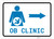 OB Clinic Right Arrow with Icon Landscape v2 - Wall Sign