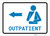 Outpatient Left Arrow with Icon Landscape v2 - Wall Sign