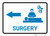 Surgery Left Arrow with Icon Landscape v2 - Wall Sign