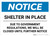 Notice: Shelter in Place We are Closed ANSI Landscape - Wall Sign