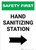 Safety First: Hand Sanitizing Station Right with Arrow Portrait - Wall Sign