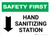 Safety First: Hand Sanitizing Station Below with Arrow Landscape - Wall Sign