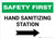 Safety First: Hand Sanitizing Station Right with Arrow Landscape - Wall Sign