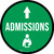 Admissions Straight Ahead Arrow with Icon Circular - Floor Sign