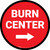 Burn Center Arrow Right Circular - Floor Sign