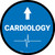 Cardiology With Icon Arrow Straight Circular - Floor Sign