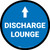 Discharge Lounge Ahead with Arrow Circular - Floor Sign