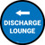 Discharge Lounge Left with Arrow Circular - Floor Sign
