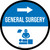 General Surgery Right Arrow with Icon Circular - Floor Sign