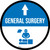 General Surgery Straight Ahead Arrow with Icon Circular - Floor Sign