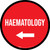 Haematology Arrow Left Circular - Floor Sign