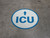 ICU Ahead with Arrow Circular - Floor Sign