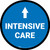 Intensive Care Ahead with Arrow Circular - Floor Sign