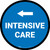 Intensive Care Left with Arrow Circular - Floor Sign
