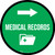 Medical Records Right Arrow with Icon Circular - Floor Sign