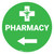 Pharmacy Arrow Left Circular - Floor Sign