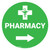 Pharmacy Arrow Right Circular - Floor Sign
