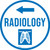 Radiology With Icon Arrow Straight Circular - Floor Sign