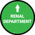 Renal Department Arrow Straight Circular - Floor Sign