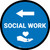 Social Work Arrow Left Circular - Floor Sign
