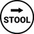 Stool Arrow Right Circular - Floor Sign