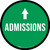 Admissions Ahead with Arrow Circular - Floor Sign