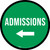 Admissions Left with Arrow Circular - Floor Sign