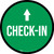 Check-In with Arrow Circular - Floor Sign