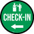 Check-In Left Arrow with Icon Circular - Floor Sign