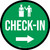 Check-In Right Arrow with Icon Circular - Floor Sign