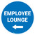 Employee Lounge Left with Arrow Circular - Floor Sign