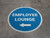 Employee Lounge Left with Arrow Circular - Floor Sign