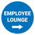 Employee Lounge Right with Arrow Circular - Floor Sign