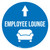 Employee Lounge Straight Ahead Arrow with Icon Circular - Floor Sign